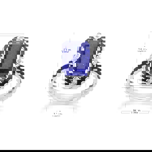 Gemondo Grand Deco Black Enamel, Lapis Lazuli & Topaz Ring in Sterling Silver