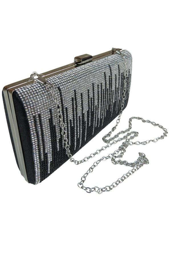 Paulo Due Dropping Diamantes Shiny Clutch Bag