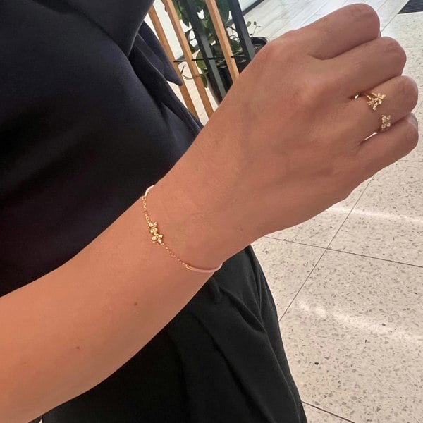 Enchanting Flutterfly™ Rose Gold Vermeil Silk Cord Butterfly Bracelet | Gold Jewellery | BLOOMTINE