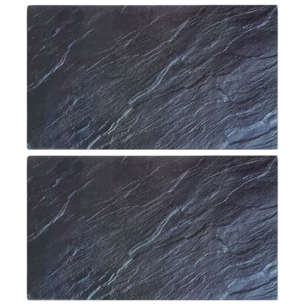 Berkfield Chopping Boards 2 pcs with Natural Stone Pattern Tempered Glass