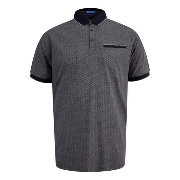 Duke Mens D555 Scarborough All-Over Print Kingsize Polo Shirt - Navy