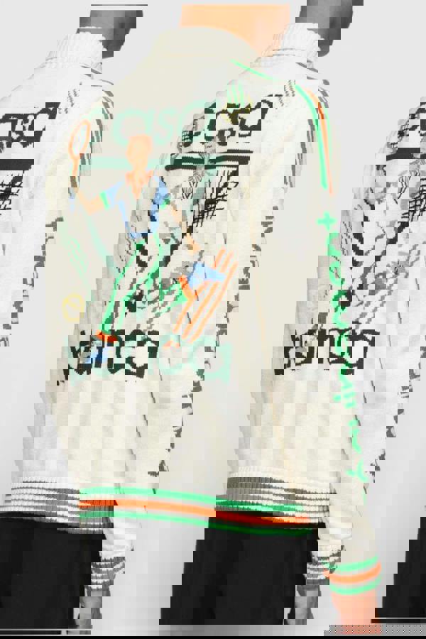 Casablanca Le Jeu Intarsia Knit Jacket White