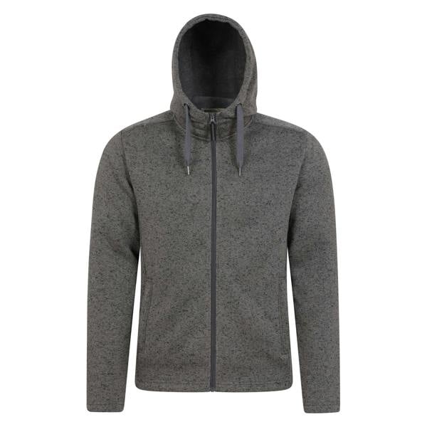 Mountain Warehouse Mens Nevis Fleece Full Zip Hoodie - Black - 