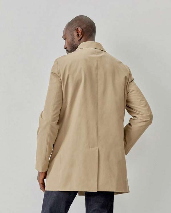 Oliver Sweeney Huntingfield Mens Showerproof Cotton Mac - Stone