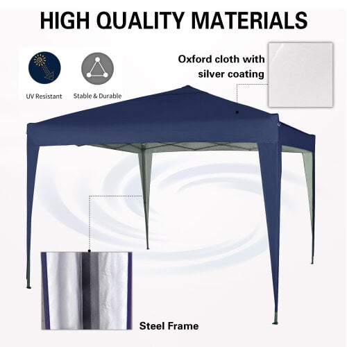 3x3m Pop up Gazebo Outdoor Patio Canopy Tent Blue 5