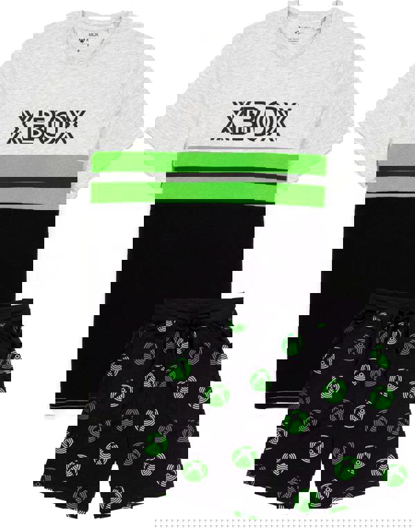 Xbox Mens Black Logo Short Sleeve Short Leg Pyjama Set