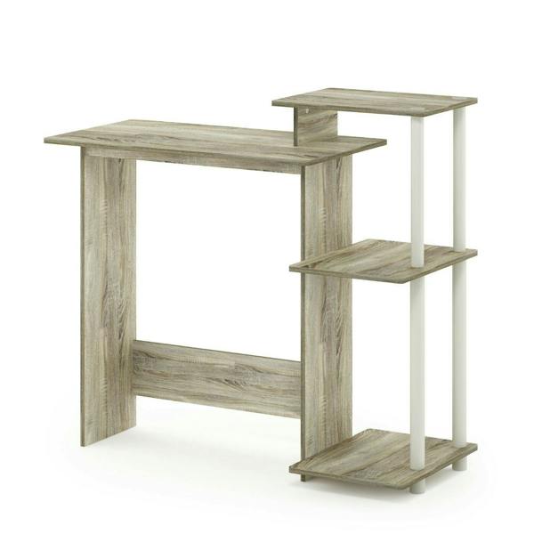 WALPLUS Efficient Home Laptop Notebook Computer Desk, Sonoma Oak/White Featuring Durable Construction and Elegant Finish