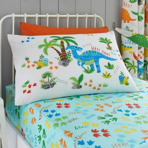 Happy Linen Company Dinky Dinosaur Fitted Sheet