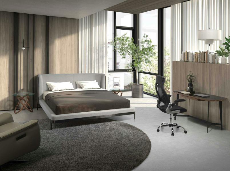 Angel Cerdá Round corner table in tempered glass and walnut 2126