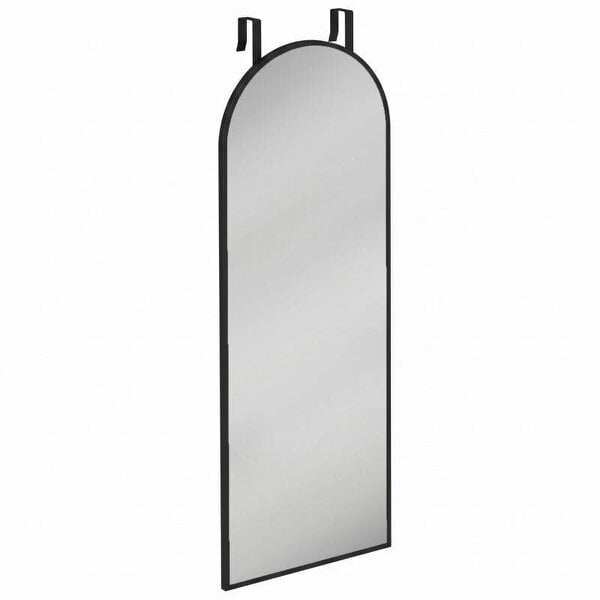 40 x 110 cm Full Length Hanging Mirror, Arched Mirror with Adjustable Hooks, Over-the-Door or Wall-Mounted, Black