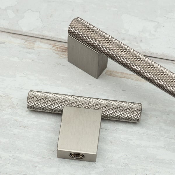 Handle & Home Knurled Brushed Nickel Boss Handles
