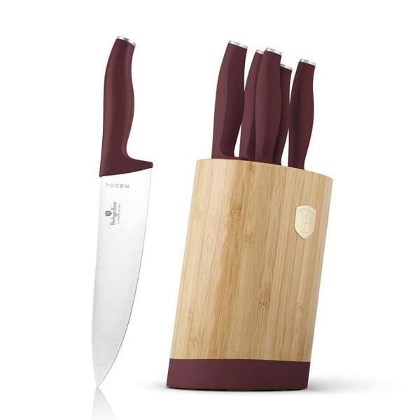 Berlinger Haus Knife Set with Bamboo Stand BH2754 Bordeaux