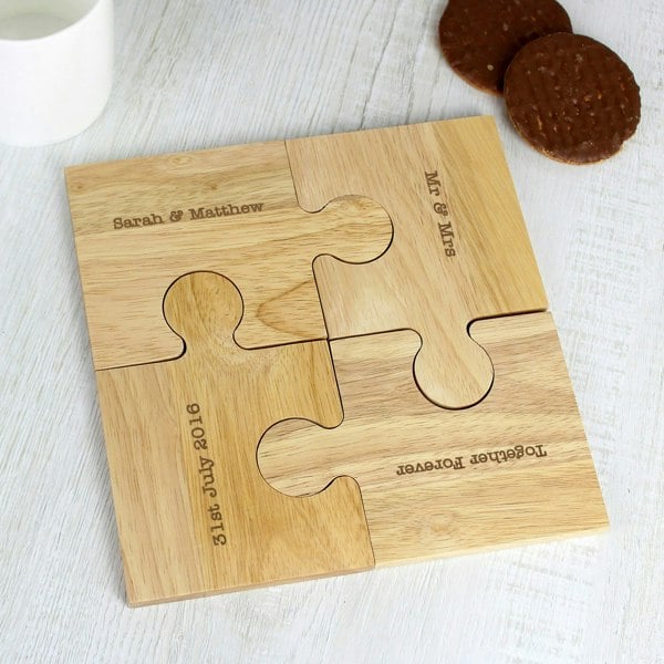 Personalised Memento Company Personalised Message Jigsaw Coasters