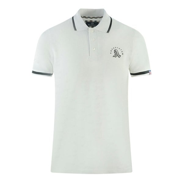 Aquascutum Embossed A Tipped Polo Shirt - White