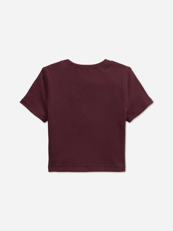 Ralph Lauren Kids Ralph Lauren Girls Rib Knit Logo T-Shirt in Red