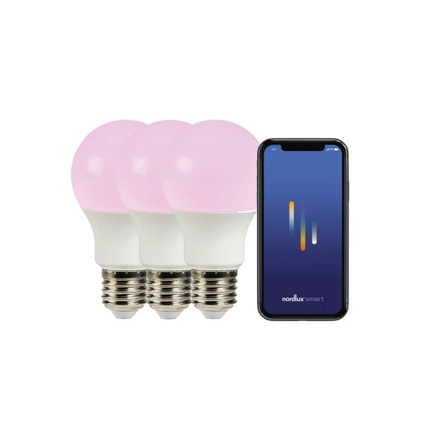 Nordlux Smart E27 | 3-pack | A60 Colour | 2200-6500 Kelvin | 806 Lumen | Light Bulb | White