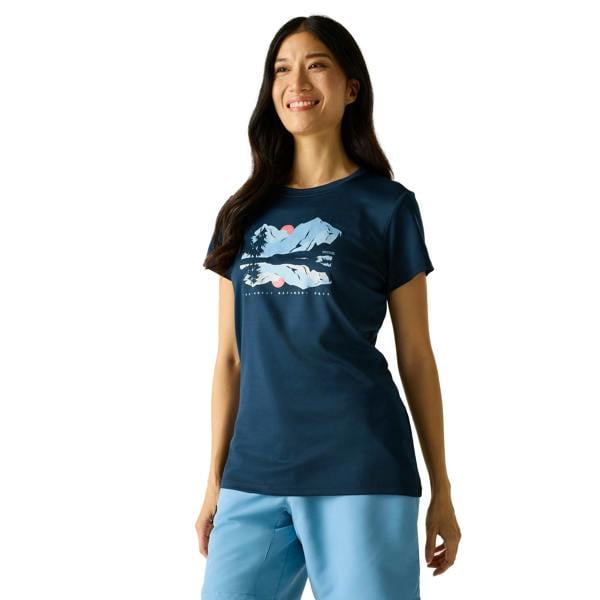 Regatta Womens/Ladies Mountain Scene T-Shirt - Navy Blue - 