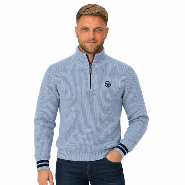 Sergio Tacchini Toledo 1/4 Zip Knitted Jumper Country Blue/Maritime Blue