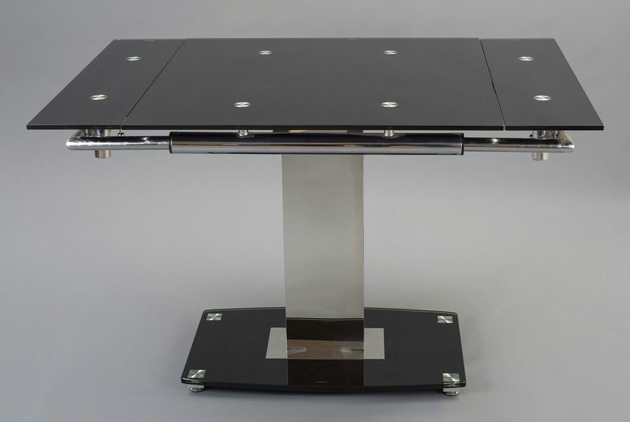 That's Furniture Enzo 80 - 120cm Small Extendable Black Glass Dining Table