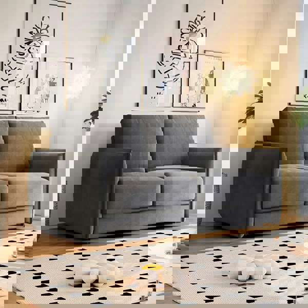 Kaur Two Seater Sofa Bed, Pull Out Sleeper Sofa Bed, More Colours-Weilai Concept-Dark Grey-148cm-Weilai Concept