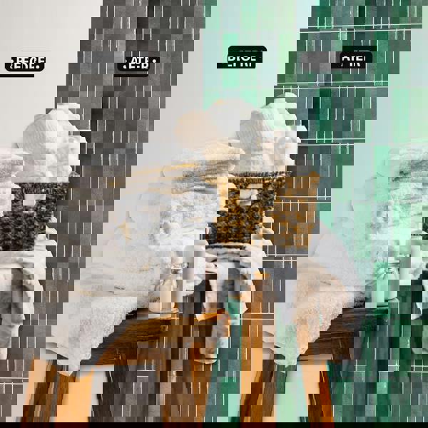 WALPLUS Dark Mose Green Rectangular 3D Sticker Tile 12 x 12 inches / 30.5 x 30.5 cm - 6pcs in a pack