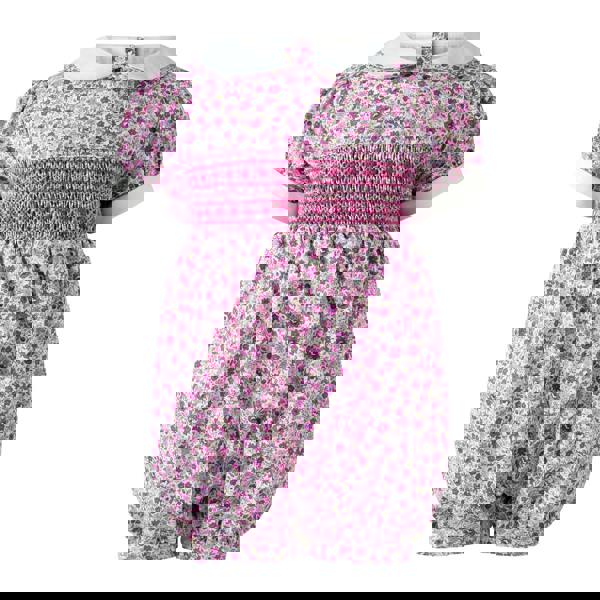 Rachel Riley Purple Ditsy Floral Smocked Babysuit