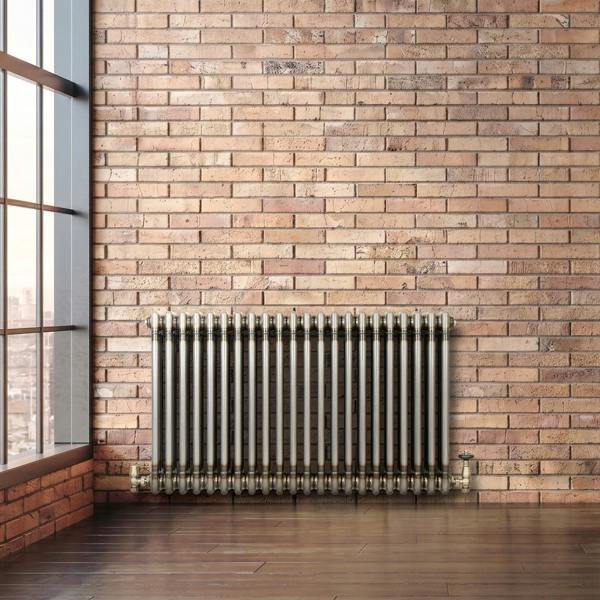 Monstershop Traditional 3 Column Radiator - 600 x 1010mm - Raw Metal