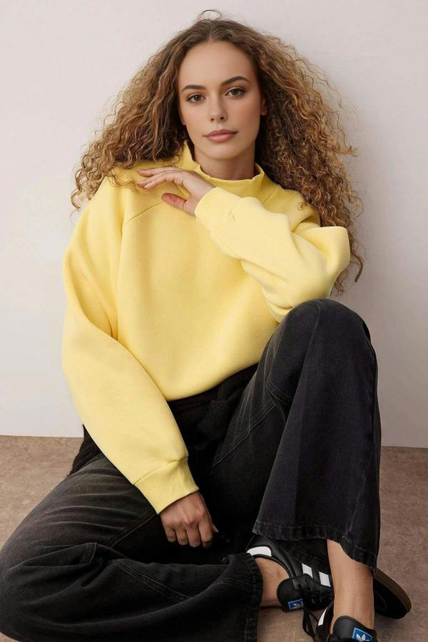 WOVCOR Thick Fleece Knit Sweatshirt with Raglan Sleeves