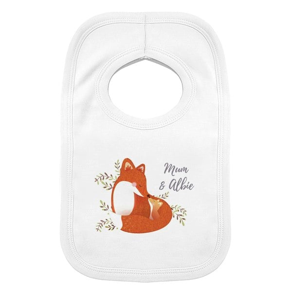 Personalised Memento Company Personalised Mummy and Me Fox Bib