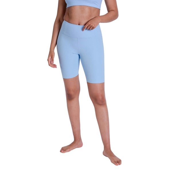 Girlfriend Collective Womens/Ladies Ribbed Cycling Shorts - Bluebell