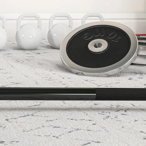 SPORTNOW 210cm Olympic Barbell Bar for 5cm Weight Plates, with Spring Clips, 19kg