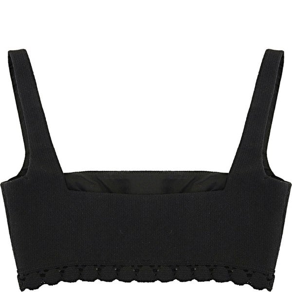 Valentino Garavani Womens Guipure Jardin Cotton Crop Top in Black