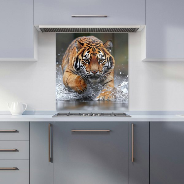 Warren Reed Tiger Hunting Glass Kitchen Splashback - 00047