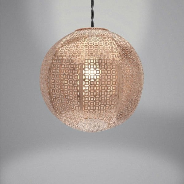 Country Club Nouveau Cadiz Ball Copper Light Fitting