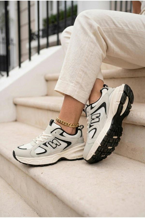 [brandflag] Harper Womens Chunky Sole Mesh Panel Trainers - Grey