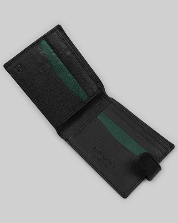 Steel & Jelly Leather Wallet With Popper Fastening