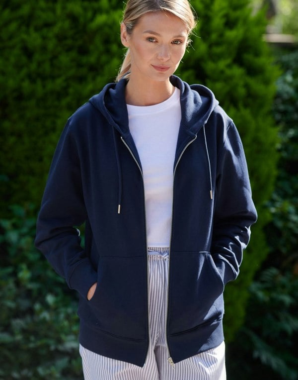 Women's Organic Cotton Zip-up Hoodie – French Navy - British Boxers