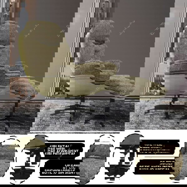 Chenille Lounge Chair with Footstool Living and Home