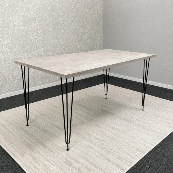 Kosy Koala Modern Grey Rectangular Dining Table with Hairpin Legs Compact Kitchen Table