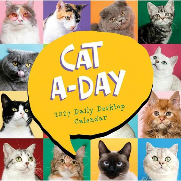 Cat A Day Desk Calendar 2027, Desk Calendars, Day To View, Cats, Gift