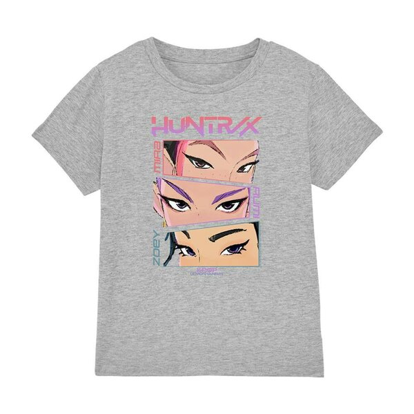 K-Pop Demon Hunters Childrens/Kids Huntrix Eyes Comic Strip T-Shirt - Athletic Heather