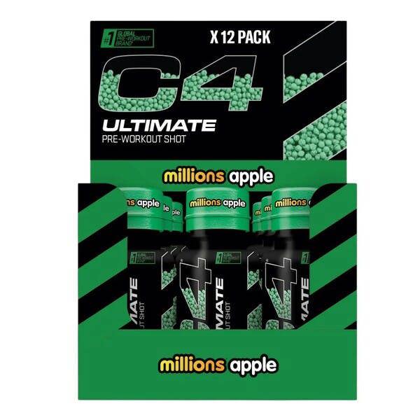 Cellucor C4 Ultimate Pre-Workout Shot, Millions Apple - 12 x 60 ml.
