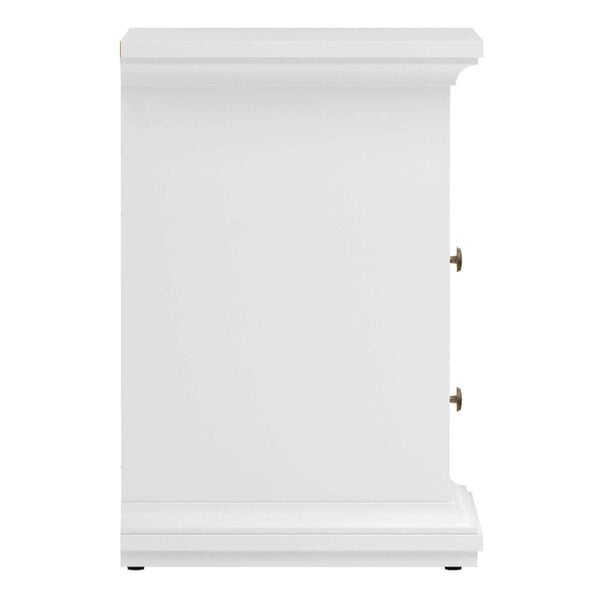 Wyld Haus Osaka Farmhouse White Wooden Bedside Table 2 Drawers 1 Open Shelf