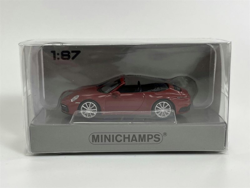 Minichamps Porsche 911 Carrera 4S Cabriolet 2019 Red 1:87 Scale 870068332