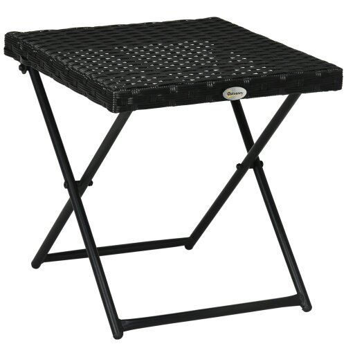Wyld Haus Kenila Natural Rattan Square Folding Garden Bistro Side Table