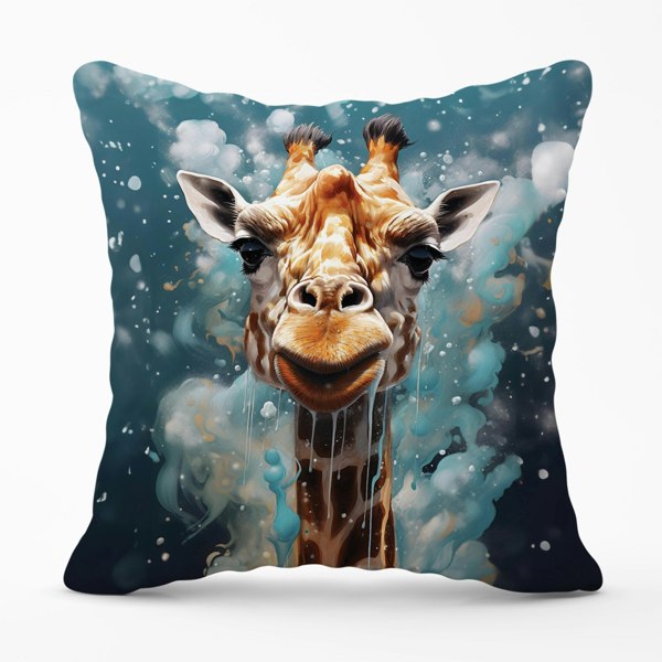 Warren Reed Splashart Giraffe Face Cushions