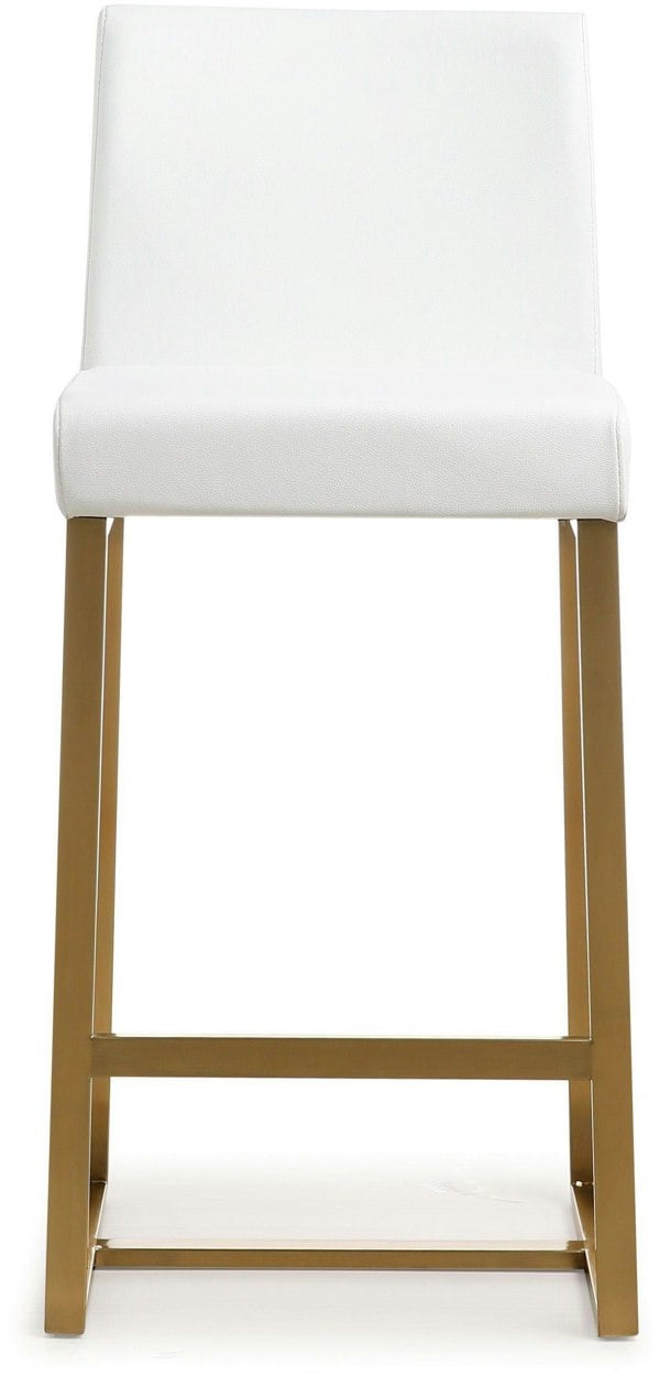 Furniture Edit Denmark White Gold Steel Counter Stool Set of 2