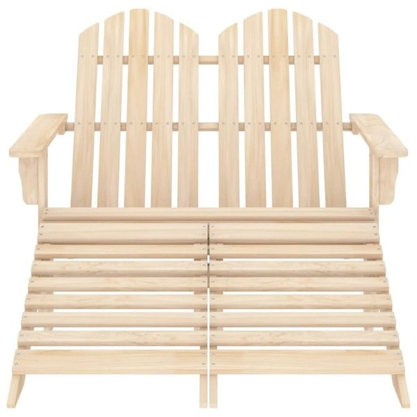 Berkfield 2-Seater Garden Adirondack Chair & Ottoman Fir Wood