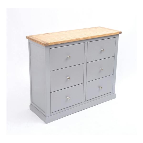 Cabinet Bits Rocca 6 Drawer Chest of Drawers Chrome Knob