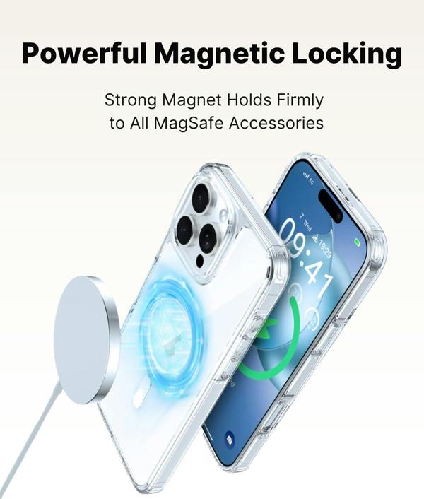 ULTRICS Magnetic Case for iPhone 16 Series, MagSafe Compatible Clear Shockproof Phone Cover